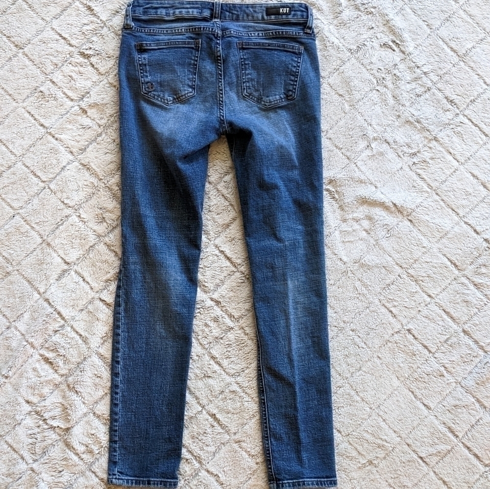 Kut From the Kloth Catherine Boyfriend Skinny Jeans Women’s 2 Distressed Mid - Picture 3 of 5